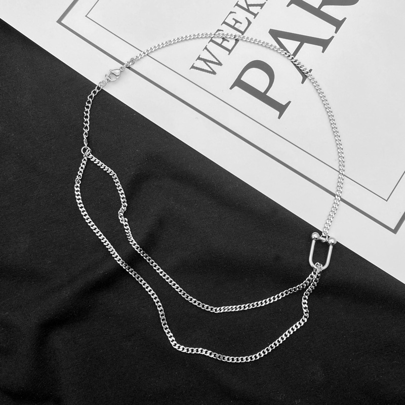 13g Weight Necklace Classification Retro Classic Style U Shape Titanium Steel Polishing Men's Necklace Men Chain Necklaces