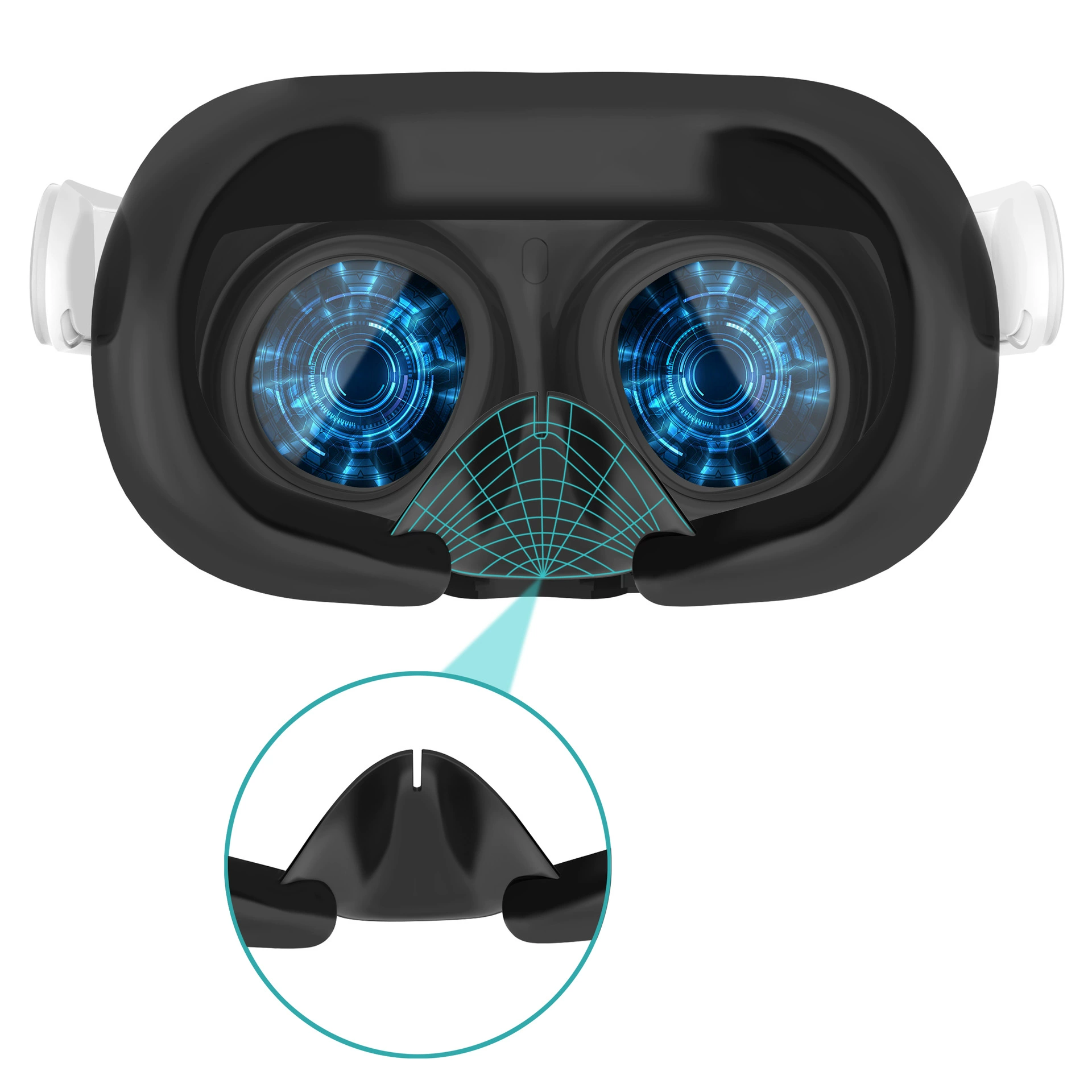 Подходит для выдвижной VR-маски Metaquest3, силиконовой светозащитной маски, водонепроницаемой и устойчивой к поту.