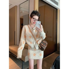小个子毛衣套装女2025新款秋冬气质洋气减龄时尚慵懒半身裙两件套
