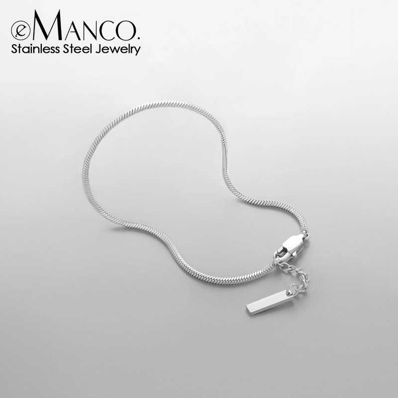 Emanco Cross-Border Hot-Selling Stainless Steel Popular Combination Bracelet European and American Fashion Charm Men's Square Chain 18K Bracelet