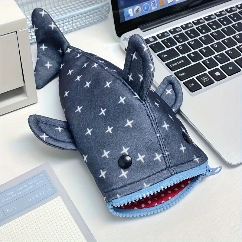 リトルサメクリエイティブサメ鉛筆バッグ学生かわいい面白い大容量文具収納袋鉛筆バッグ|undefined