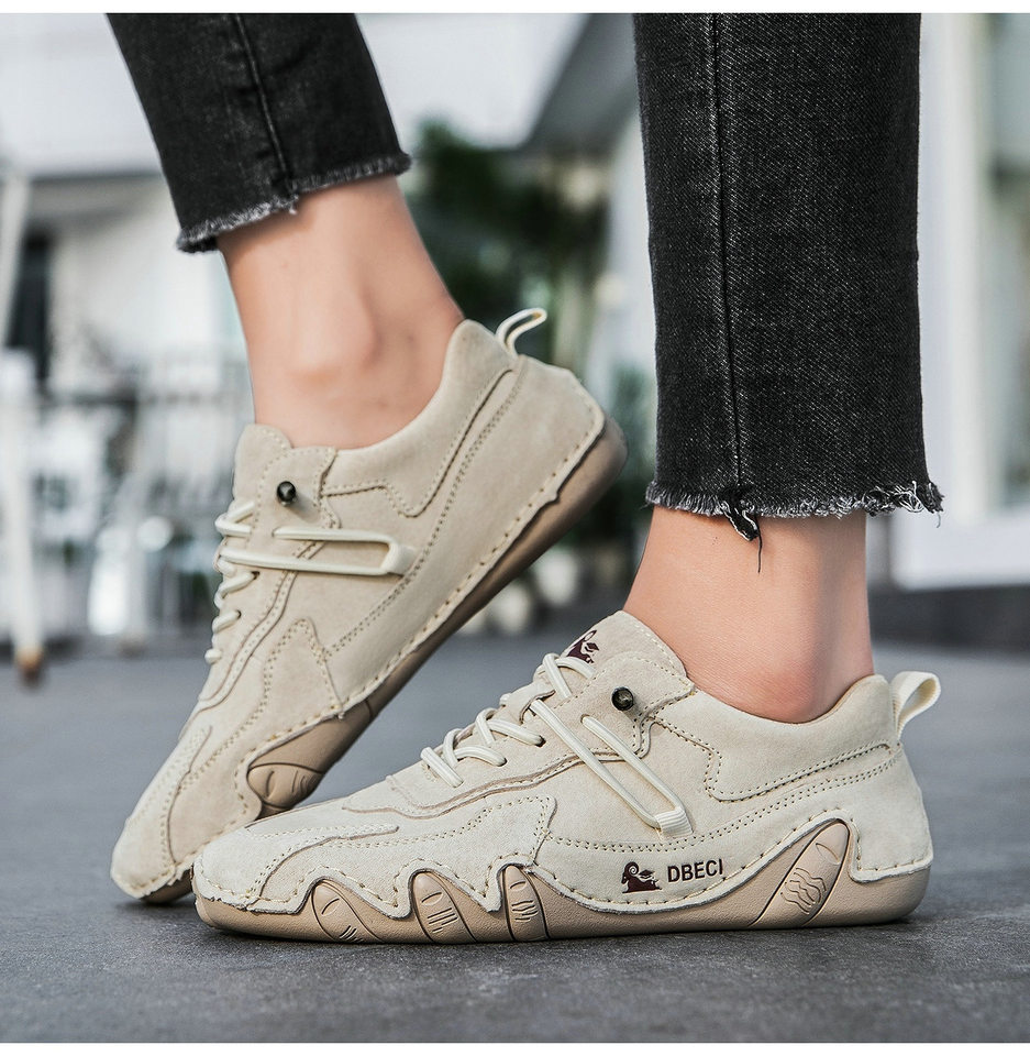 Giày thể thao da thật unisex cổ thấp mũi tròn, đế cao su, phong cách năng động — 662-3 mặt Da Màu Hồng, 662-3 mặt da màu cát, 662-3 mặt da màu nâu, 662-3 mặt da màu xám chi tiết 16
