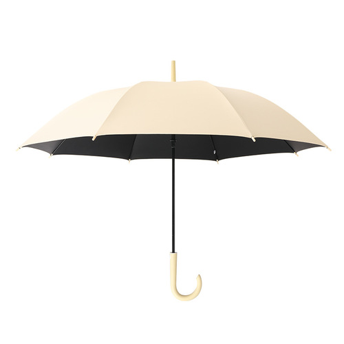 8-bone automatic long-handled umbrella for women, vinyl sunshade, sun protection, sunny or rainy, straight pole, wind-resistant reinforced large umbrella