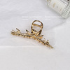 Bamboo fashionable big crab pin, metal shark, hair accessory, hairgrip, simple and elegant design