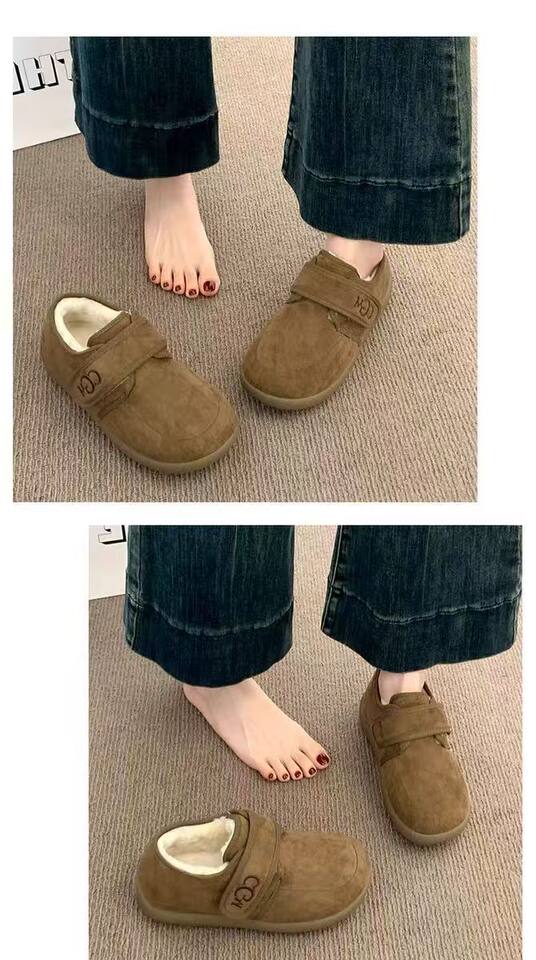 Giày bệt nữ đế mềm dạng slip-on quai dán Velcro mũi tròn — màu nâu, màu nâu đỏ, Maroon [đóng hộp], Màu nâu [đóng hộp] chi tiết 14