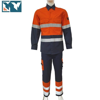 定制工作服2025新款分体套装建筑油田工厂服装240g纯棉阻燃套装工