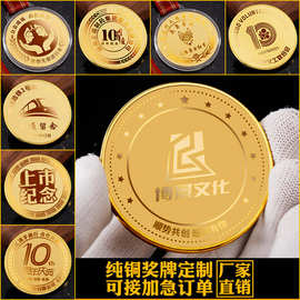 厂家定 制金属纪念币纯铜旅游纪念品企业员工周年纪念章现货