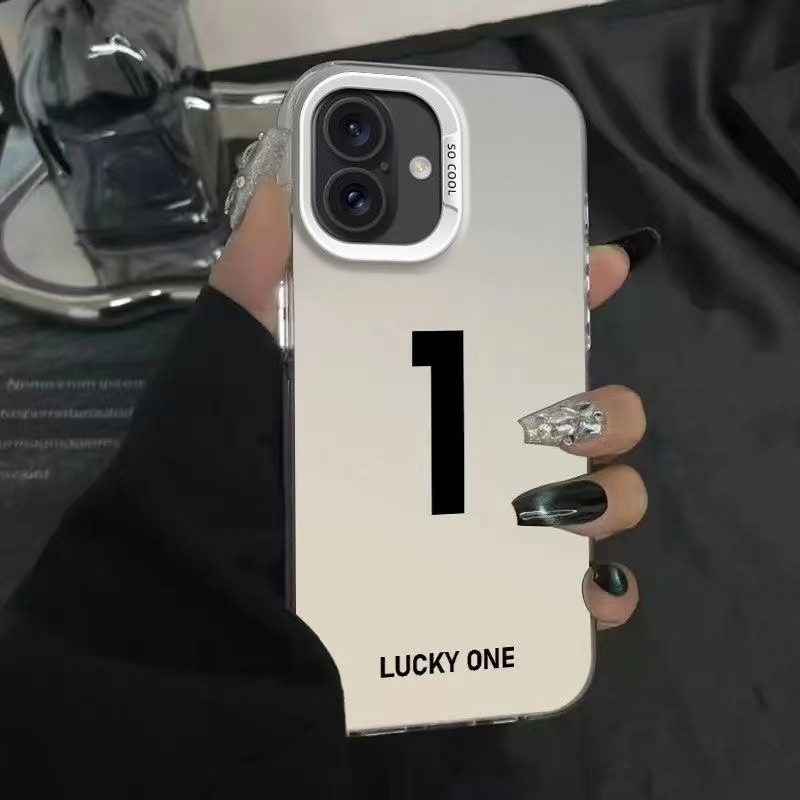 Nuevo número de la suerte para iPhone 16 funda para teléfono móvil Apple 15promax/14 anti-caída 13pro12 Europa y América