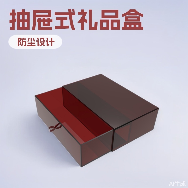 批发亚克力包装盒透明红包装盒透明红包装礼盒抽屉式包装礼盒