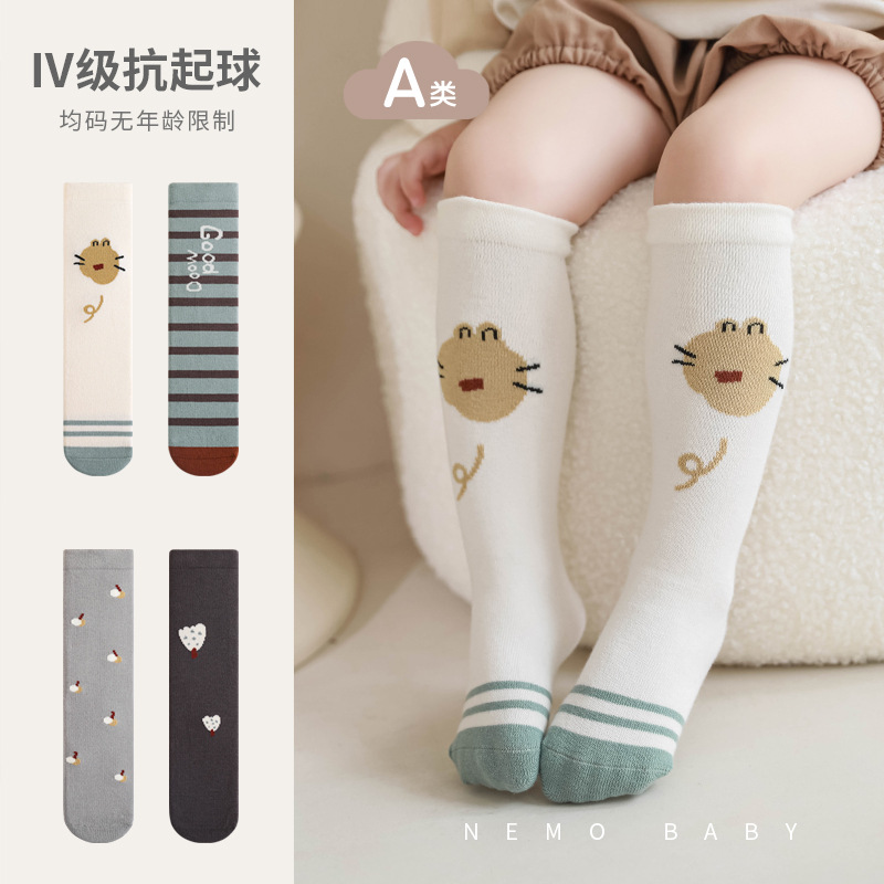 Nuevos productos de otoño calcetines para bebés sin talón, calcetines para niños de moda coreana, calcetines de dibujos animados lindas para niños y niñas