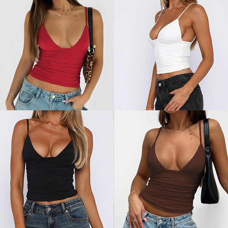 Nueva Colección Primavera 2026, Camisola de Moda Europea y Americana para Mujer, Estilo Simple y Elegante, Color Sólido, Cuello Bajo, Corte Ajustado image 1