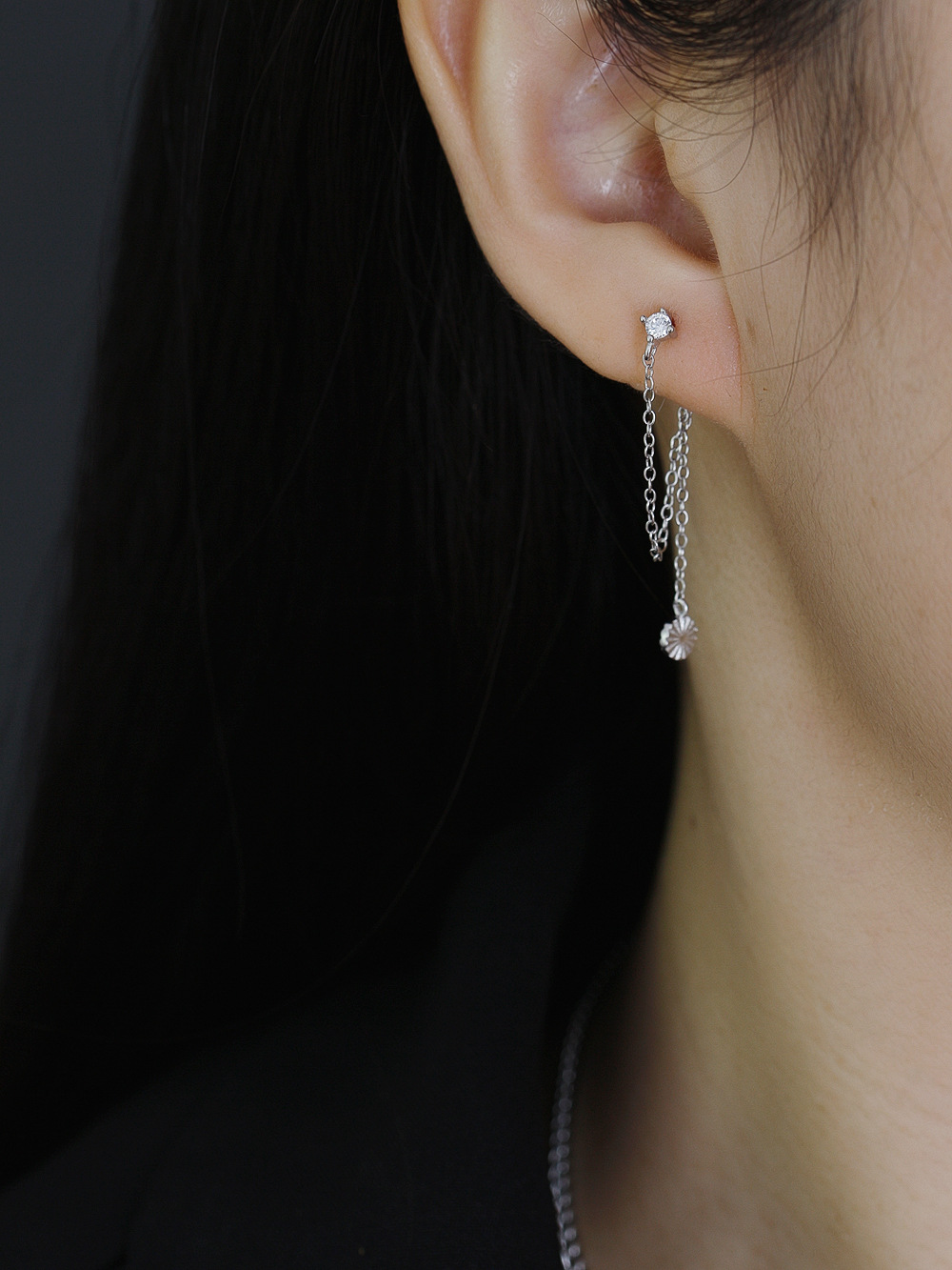 Fashion Geometric Sterling Silver Plating Rhinestones Drop Earrings 1 Pair