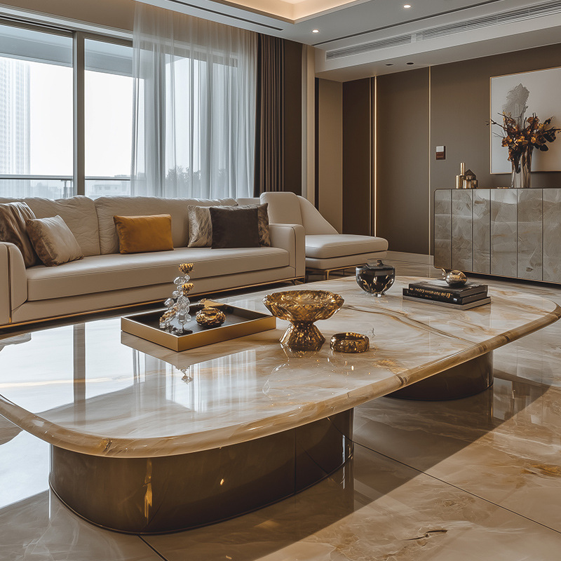 디자이너 커피 테이블 180*90*48CM [두꺼운 대리석]