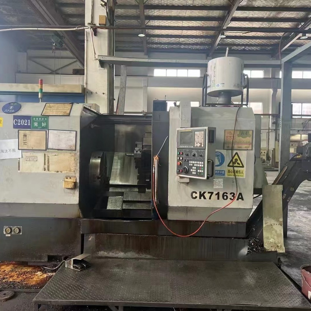 出售二手长城CK7163Ax1米数控斜身车车削直径3208工位刀塔