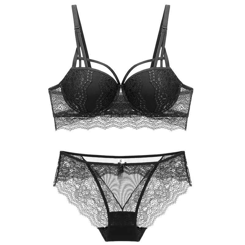 Sujetador de encaje sexy traje push up pecho pequeño pecho grande sujetador de soporte superior de las mujeres al por mayor ropa interior traje push up