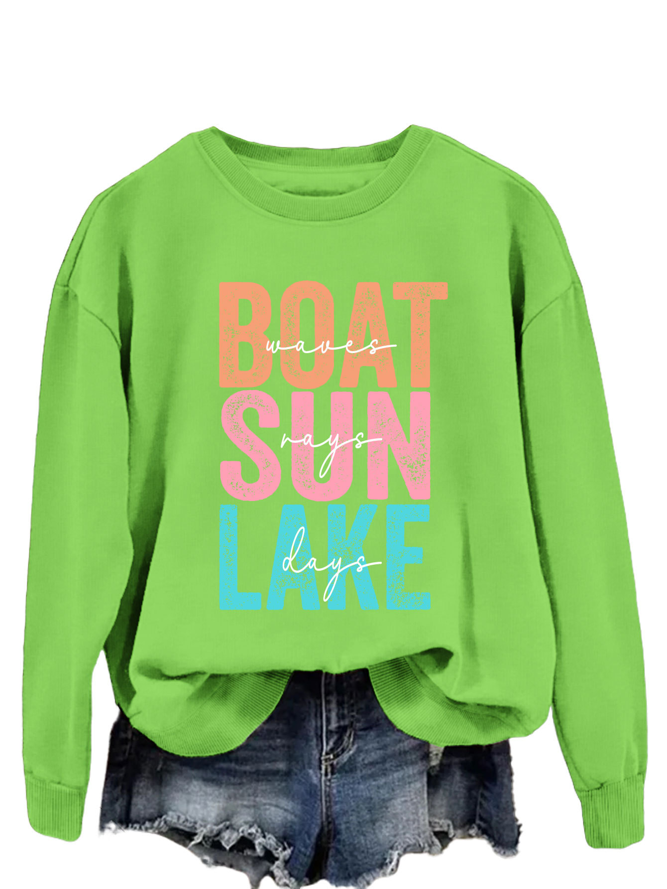Fluorescent green sweater (white color picture)