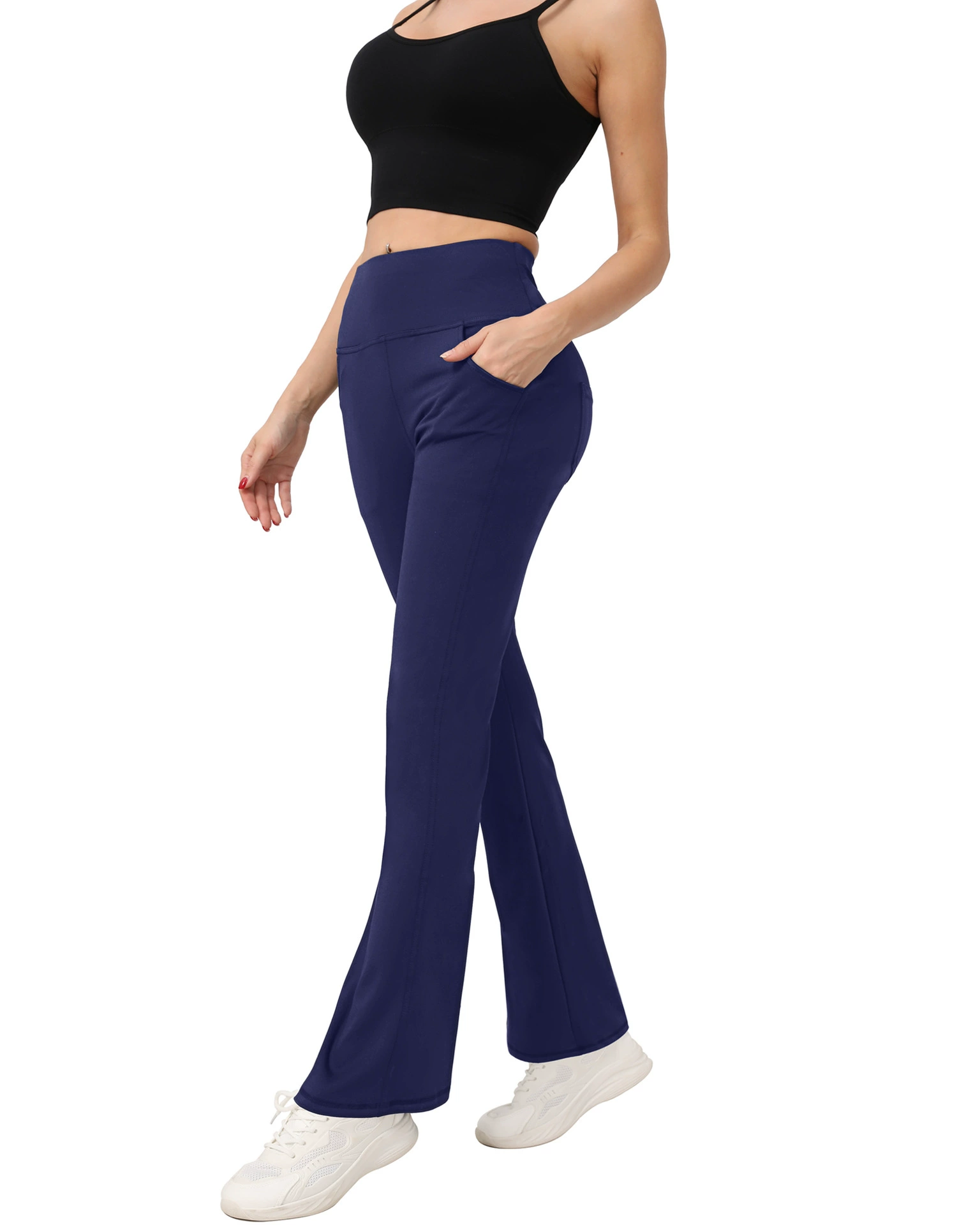(Кросс-бордерная торговля), л leggings, спортивное туристическое нижнее белье для коррекции формы бедер, расклешенные брюки для спортивного зала, европейский стиль, новая коллекция, высокая талия
