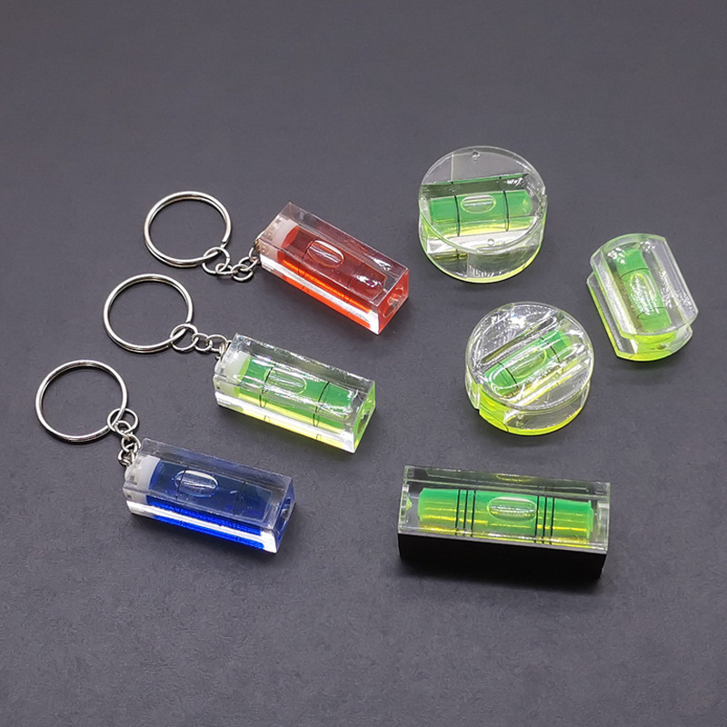 万向带磁吸水平仪方形水平尺安装测量仪小型水平泡水平仪钥匙扣