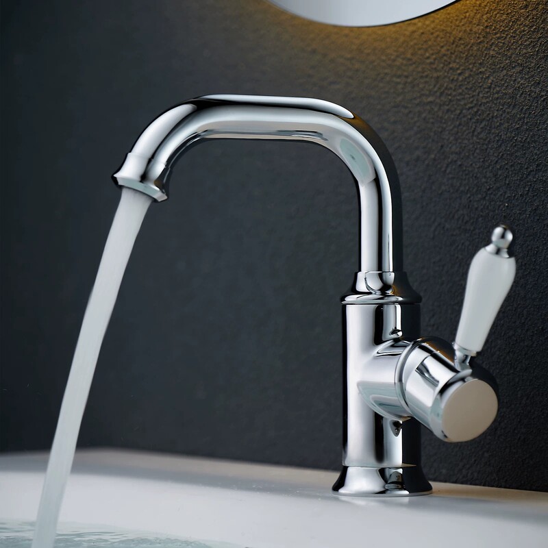 All-Copper French-Style Basin Faucet for Home Use, Hot and Cold Splash-Proof Faucet for Sink, Bathroom Faucet, Cross-Border