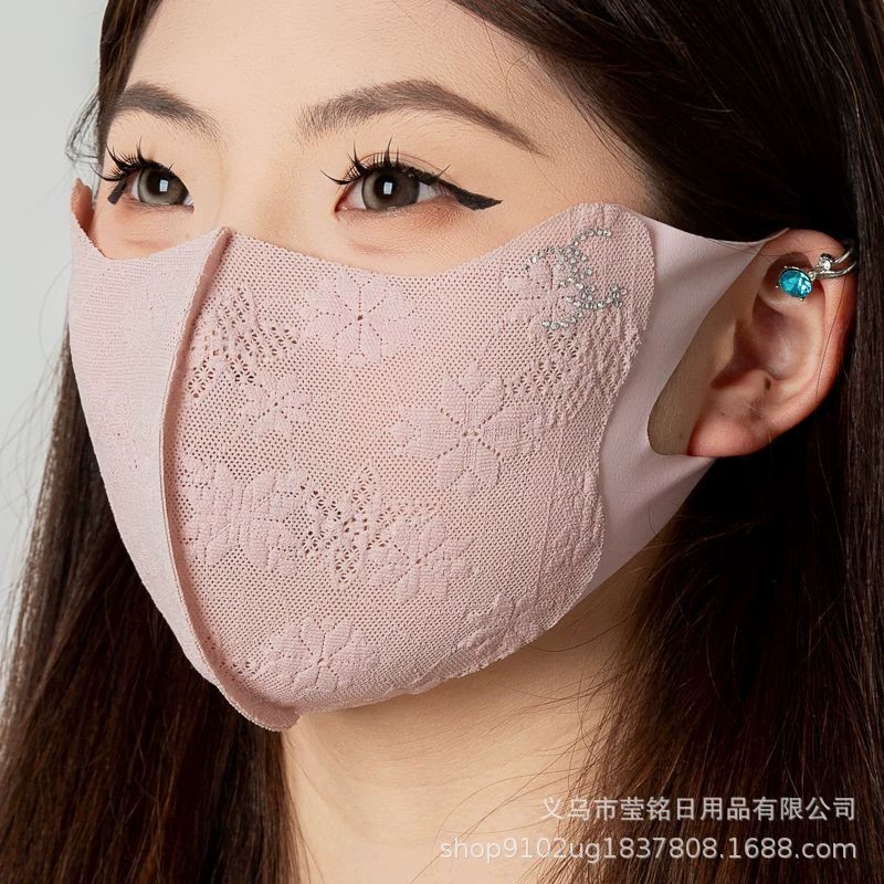 Кружевная солнцезащитная маска, дышащая, элегантная, красивая, защищающая глаза, элегантная, защита от ультрафиолета, трехмерная летняя защитная тонкая стильная маска.