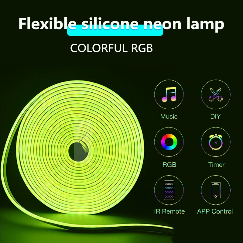 USB неоновая лампа RGB силиконовая LED водонепроницаемая лампа с точкой опоры оптовая продажа смарт-граффити Bluetooth музыка DIY атмосфера света