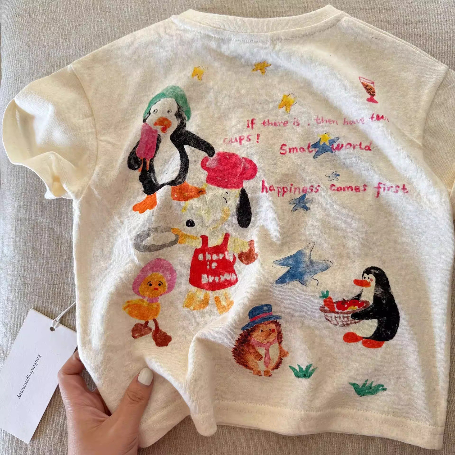 Children's cartoon summer breathable thin T-shirt