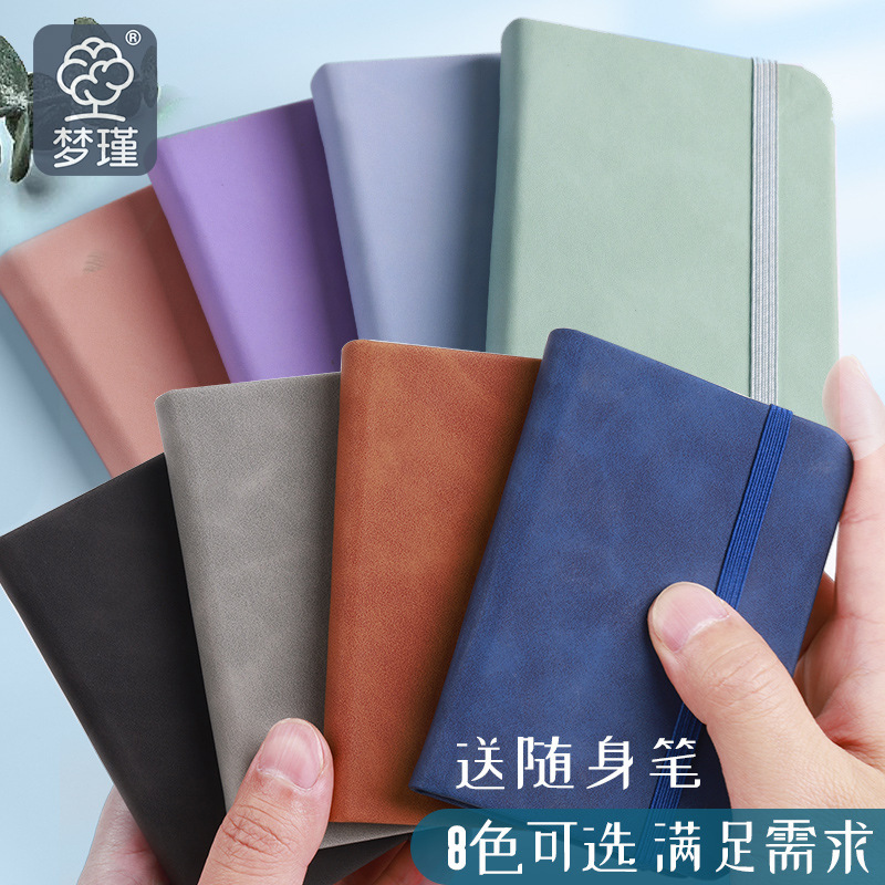 Portátil de bolsillo portátil pequeño Portátil de bolsillo de cuero a6 Portátil portátil portátil A7 Cuaderno compacto A7 Mini inglés