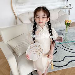 DGniuniu源頭廠家 2024夏裝女童 六一節中國風民族國潮連衣裙旗袍