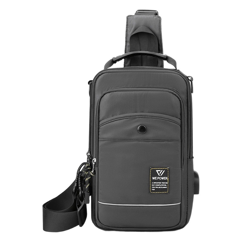 Bolso de pecho casual transfronterizo de los nuevos hombres bolso de mensajero de moda multifuncional deportes al aire libre Mochila pequeña bolsa de pecho impermeable