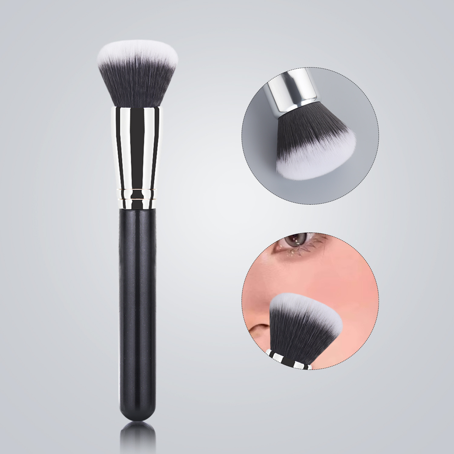 Sombra solo cepillo de maquillaje de alta calidad grande cepillo suelto cepillo de La Fundación cepillo de sombra de ojos cepillo en forma de abanico belleza