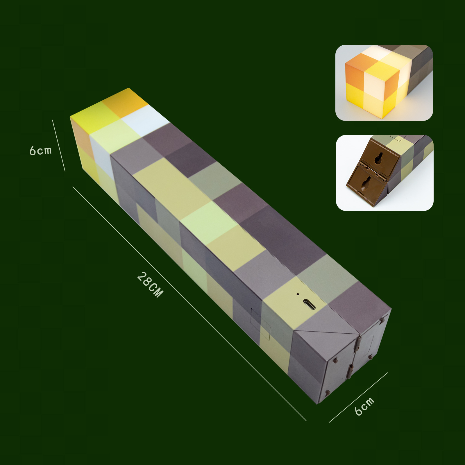 MinecreWorld Torch Night Light Juego Periférico MC Torch Light Modelo de juguete Atmósfera Decoración Luz Regalo de cumpleaños