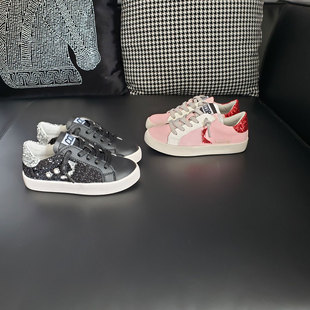23066 children's star board shoes shoes dirty shoes beads black sequins girls casual shoes boys small dirty shoes