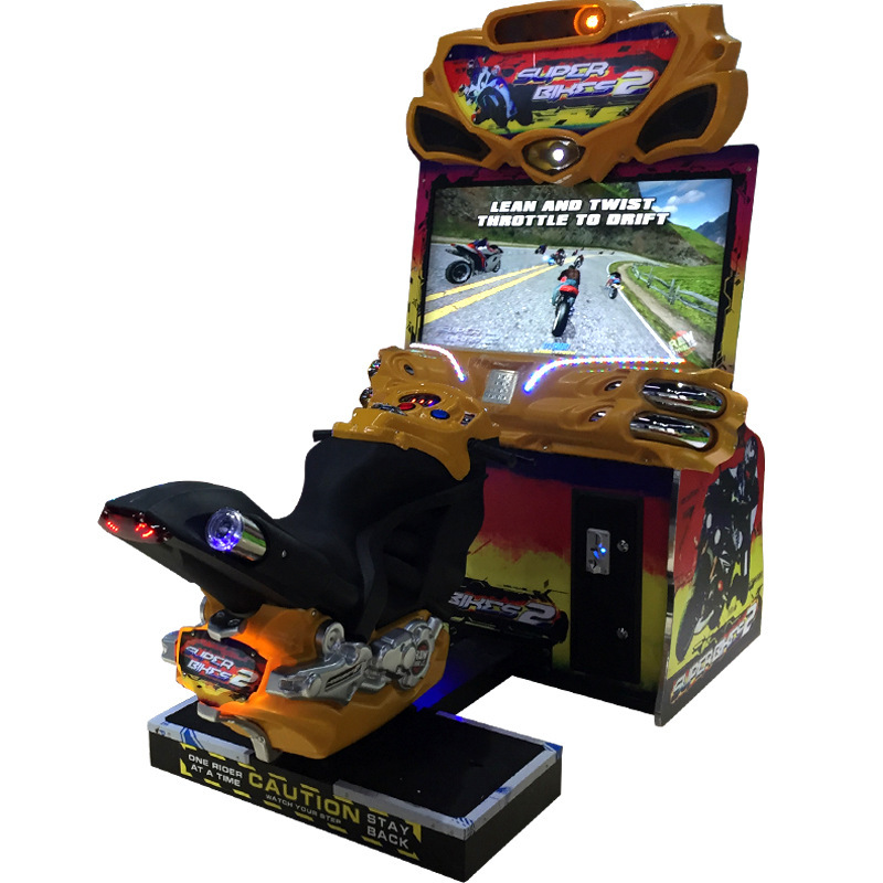 大型アーケードゲームセンター コイン式デュアルスクリーンバイクレーシングゲーム機 アーケード遊園地アミューズメント機器メーカー|undefined