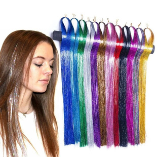 Cross-border Amazon must choose laser gold tinsel hair colorful hair wire source manufacturer PET wire