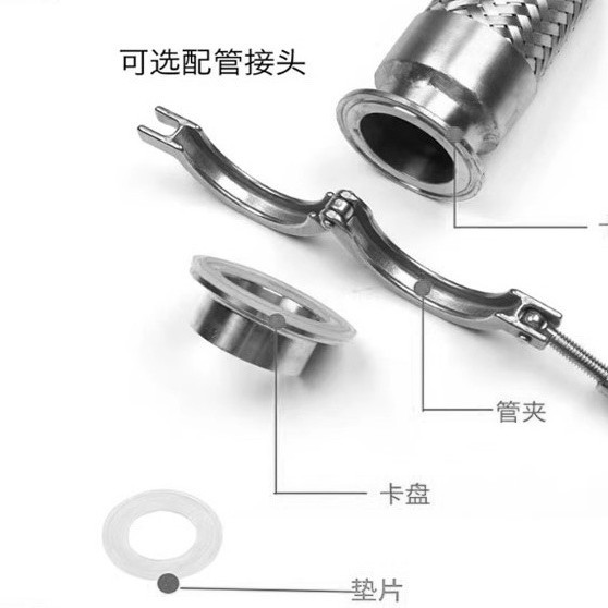 铁氟龙波纹软管特氟龙不锈钢编织金属软管聚四氟乙烯高温编织管