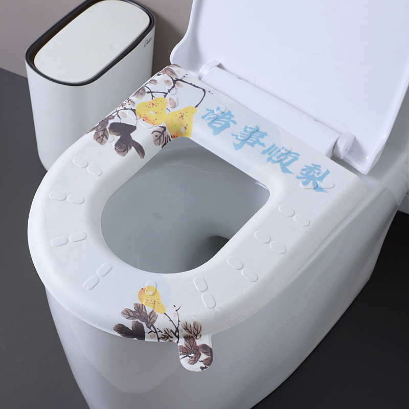 防水トイレマット、トイレシート、冬用、四季通用、トイレシリコンフォームリング、便座カバー、中国風|undefined