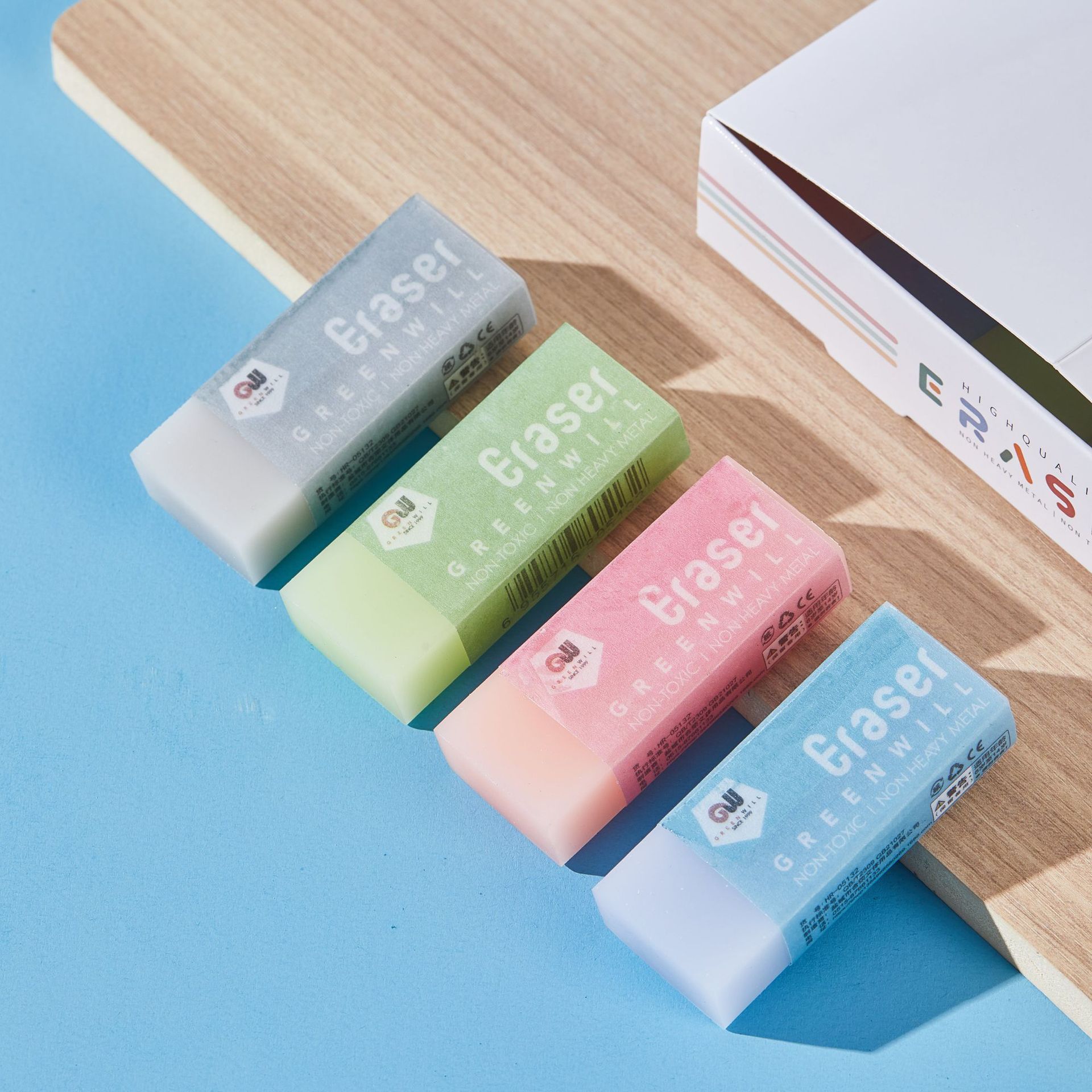 Eraser transparente para limpiar sin rastros materiales de estudio Eraser para exámenes Eraser 2B