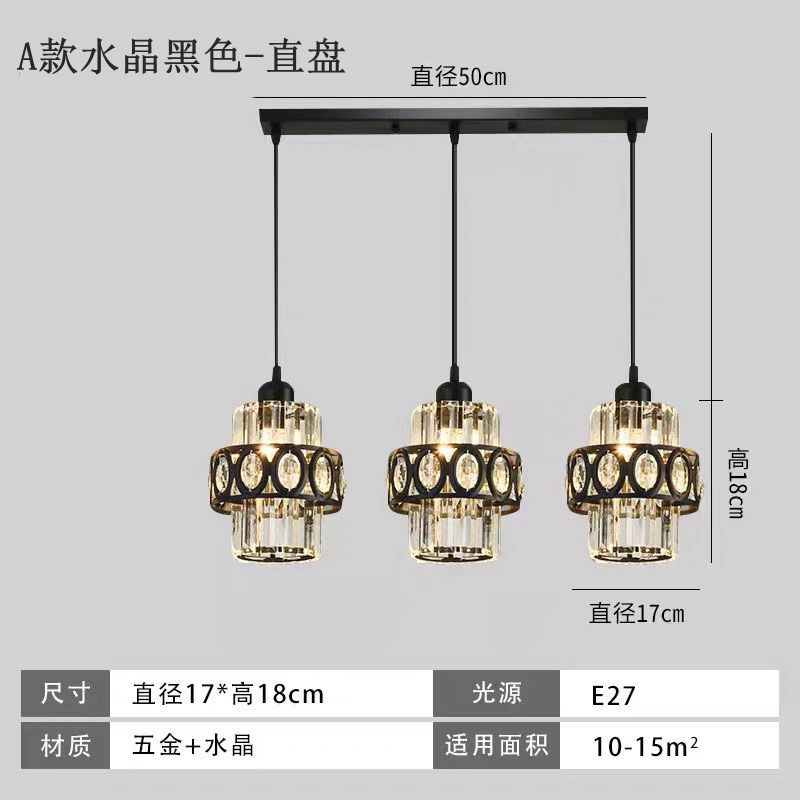 Araña de comedor, barra de bar simple moderna de tres cabezas, mesa de comedor creativa, dormitorio, personalidad, sala de estar, comedor, iluminación nórdica atmosférica