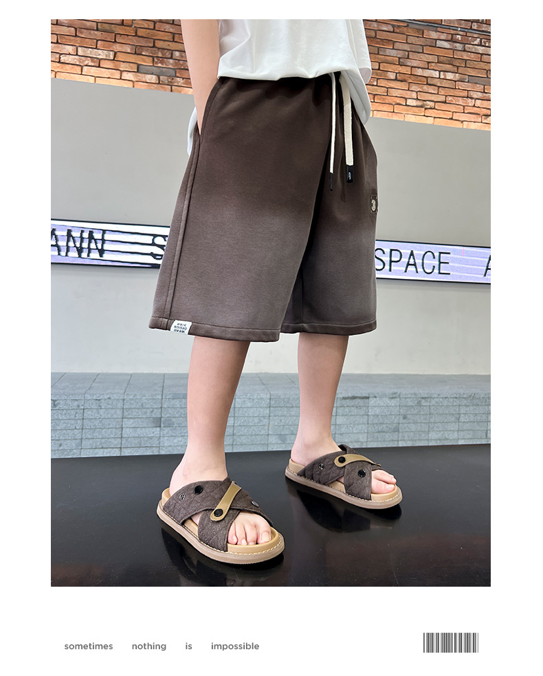 Boys Casual Shorts Gradient Pattern Summer Lightweight Pants_voghion.com