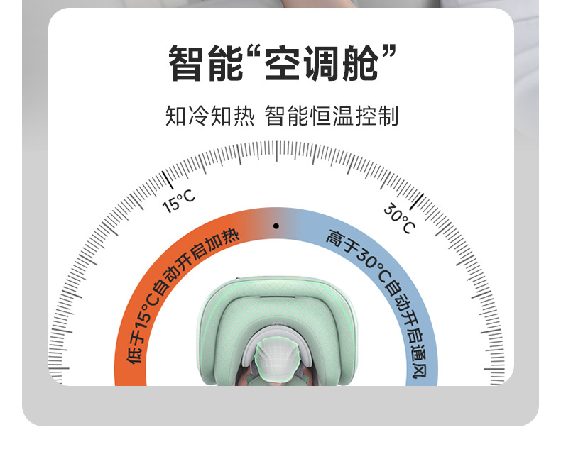 [Brand Source] Leti Baby Smart Ventilation and Heating Child Safety Seat Car 0-12 Years Old Space Capsule