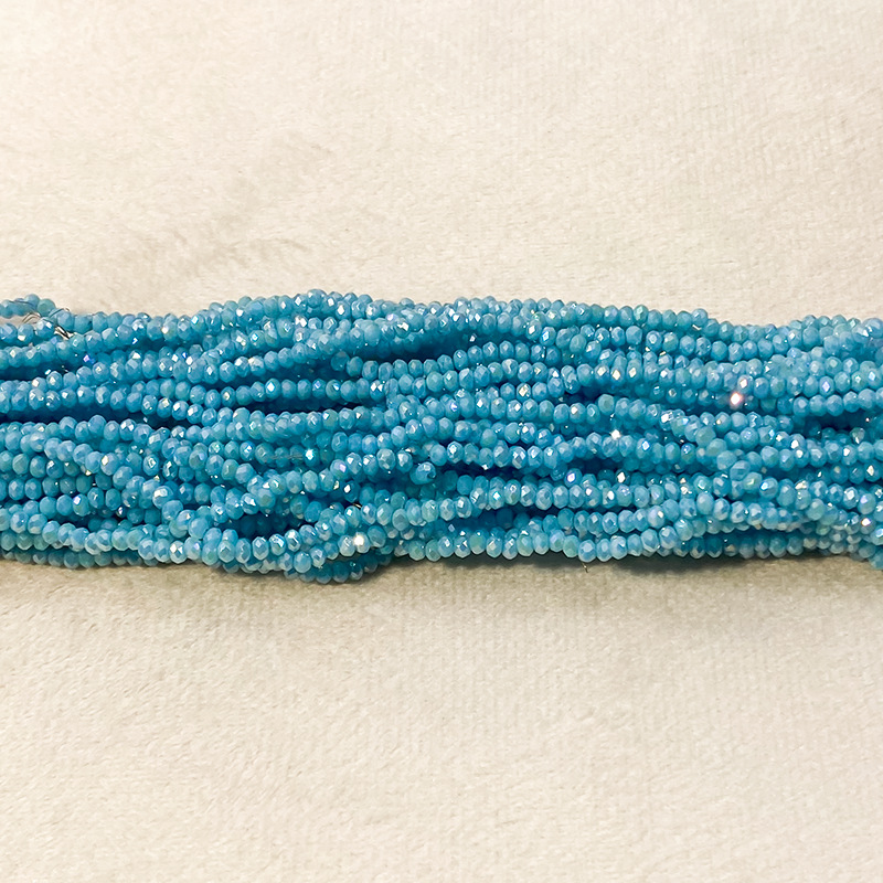 Cuentas planas de 1MM para ruedas de cuentas, cuentas de porcelana AB de alta temperatura, coloridas, transparentes, iridiscentes, facetadas, para pendientes, pulseras, espaciadores y micro cuentas.