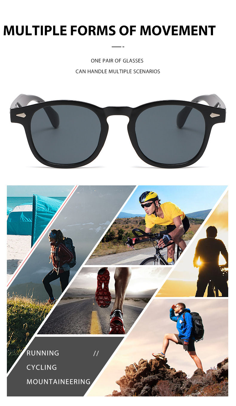 New European And American Retro Round Frame Rice Nail Sunglasses For Men Popular Sunglasses Trendy UV Resistant Sunglasses_voghion.com
