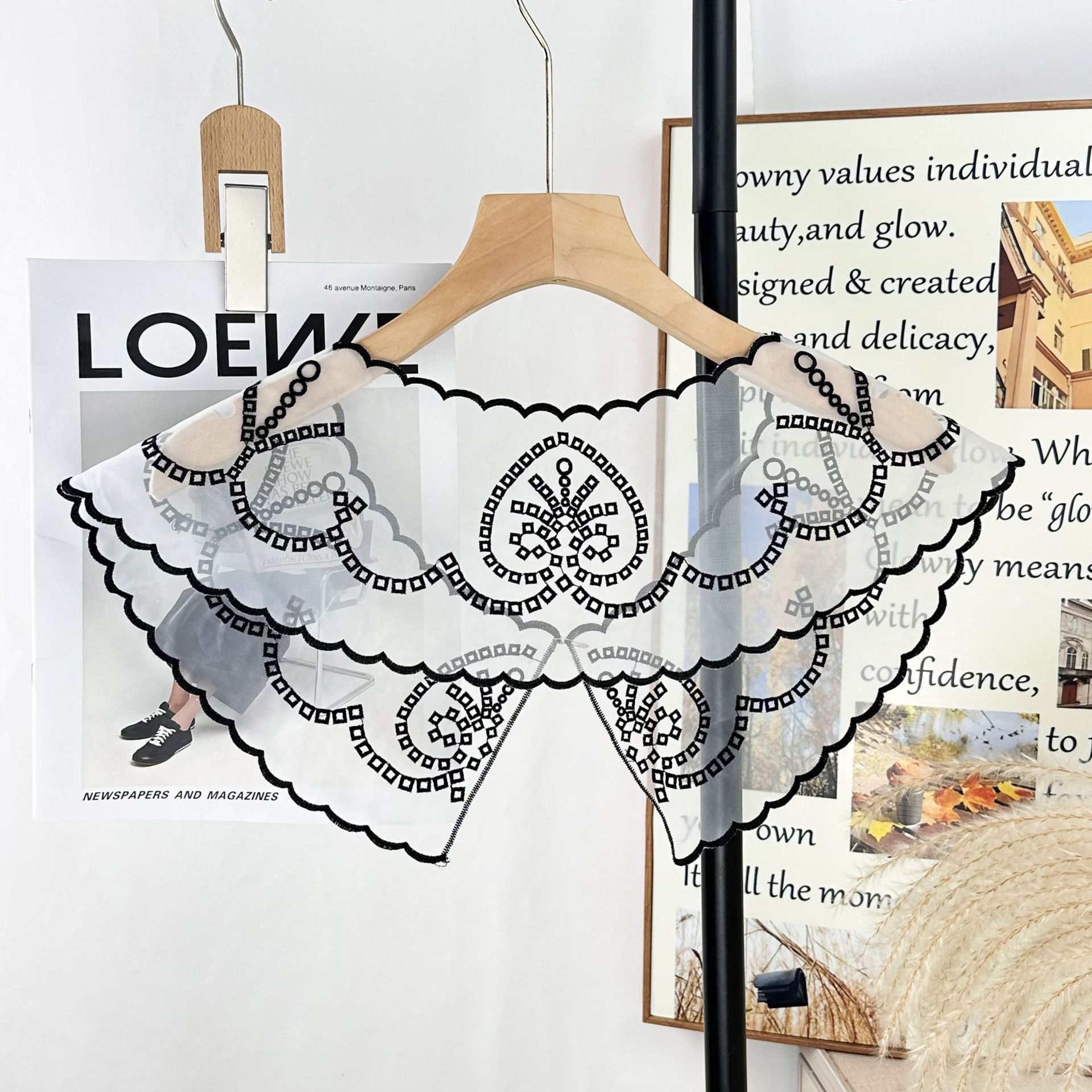 Accesorios de ropa nuevos niños encaje falso collar niños bordados flores ropa de una sola capa ropa infantil decoración de vestido image 3