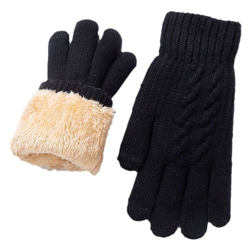 Guantes de punto para hombre para invierno, forrados con forro polar, para conducir al aire libre, ciclismo cálido, motociclismo, anticongelantes, resistentes al frío, guantes con pantalla táctil.