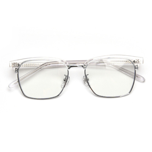 A2152 Korean style square literary retro metal eyebrow men's and women's myopia glasses frame plain business flat plate