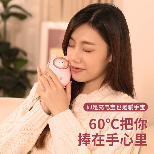 New USB heated hand warmer power bank, 2-in-1 hot water bag, portable hand warmer power bank, rechargeable