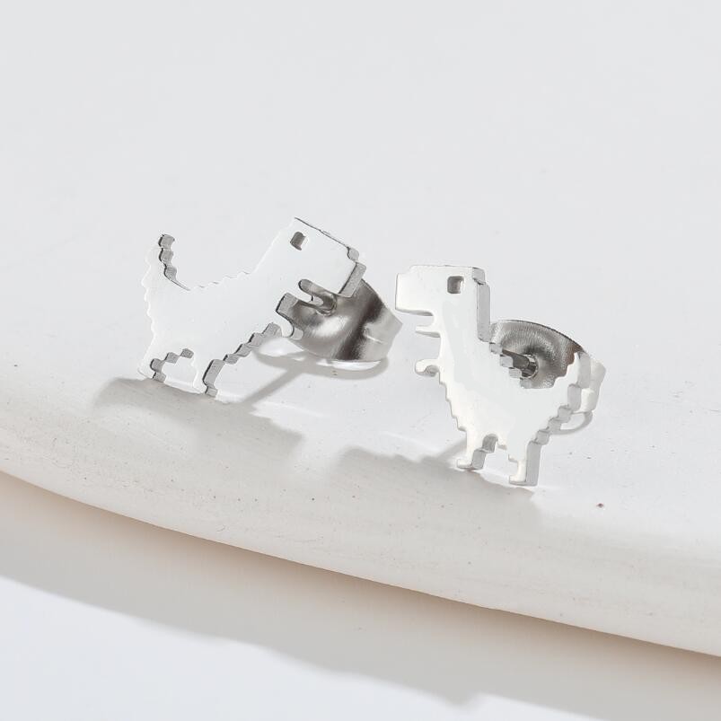 Fashion Dinosaur Titanium Steel Ear Studs 1 Pair