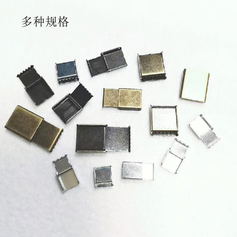 Metal Copper Square Movable Tail Clip Webbing Rope Head Clip Toothed Clothing Accessories Webbing Clip Luggage Accessories Tail
