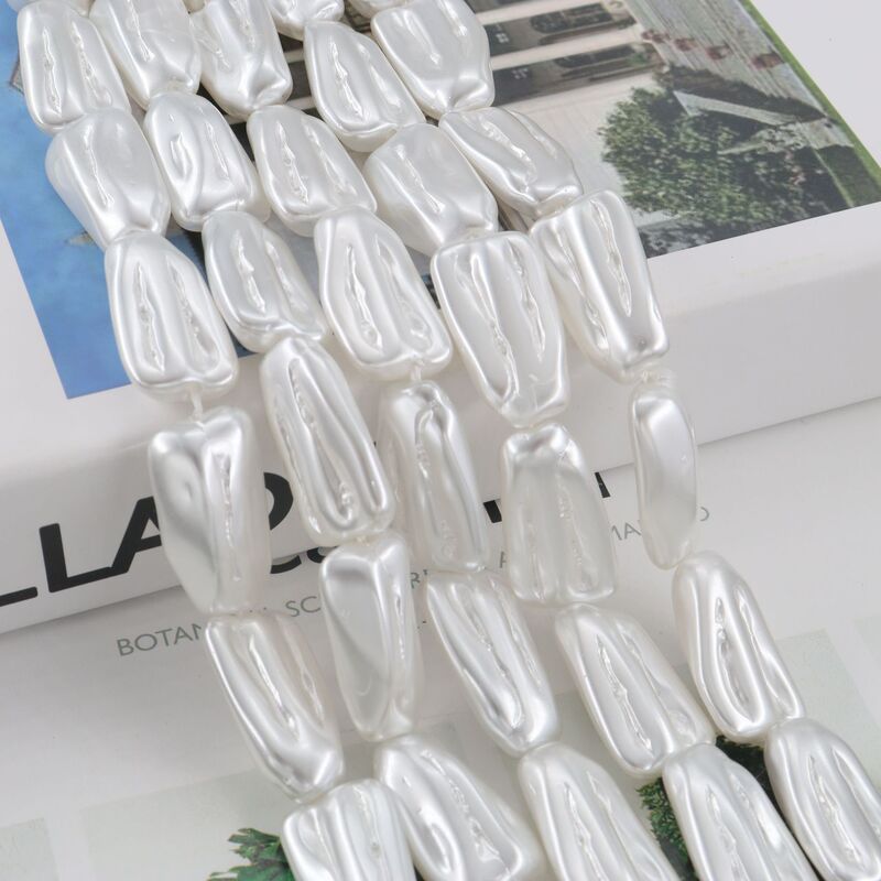 High-Gloss Perforated Imitation Pearl Shell Beads, Straight-Hole Pipa-Shaped Glass Pearl Jewelry, Bracelets, Hairpins, Hairbands, Handmade Materials High-Gloss Perforated Imitation Pearl Shell Beads, Straight-Hole Pipa-Shaped Glass Pearl Jewelry, Bracelets, Hairpins, Hairbands, Handmade Materials