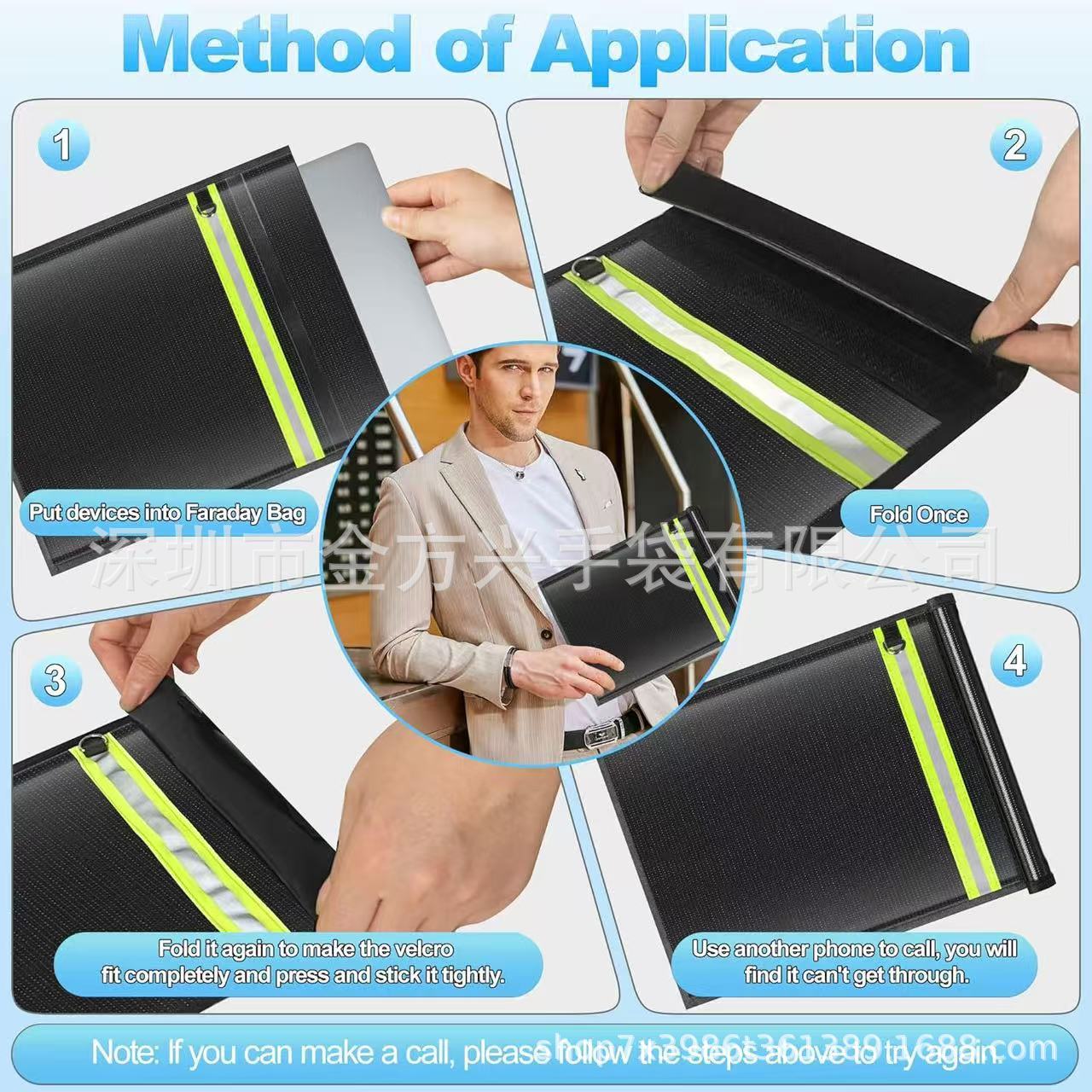 Signal Blocking Bag with Handle for Mobile Phones, Tablets, and Car Keys, Anti-Theft, Fireproof, Waterproof Signal Blocking Bag
